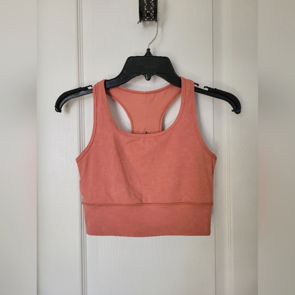 Honeycut Longline Freestyle Terracotta Cutout Racerback Dance Bra Top Medium